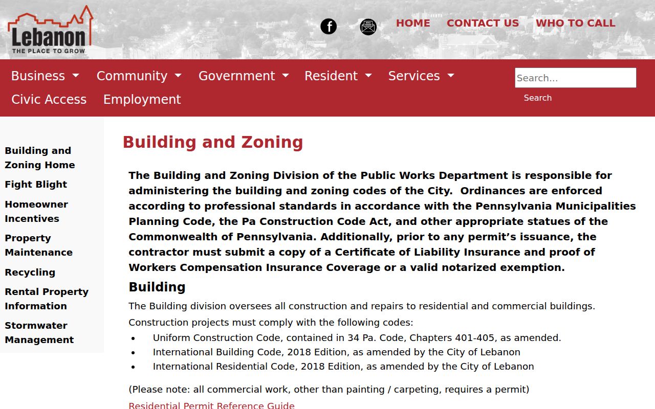 Lebanon neighbors City Building and Zoning address record page