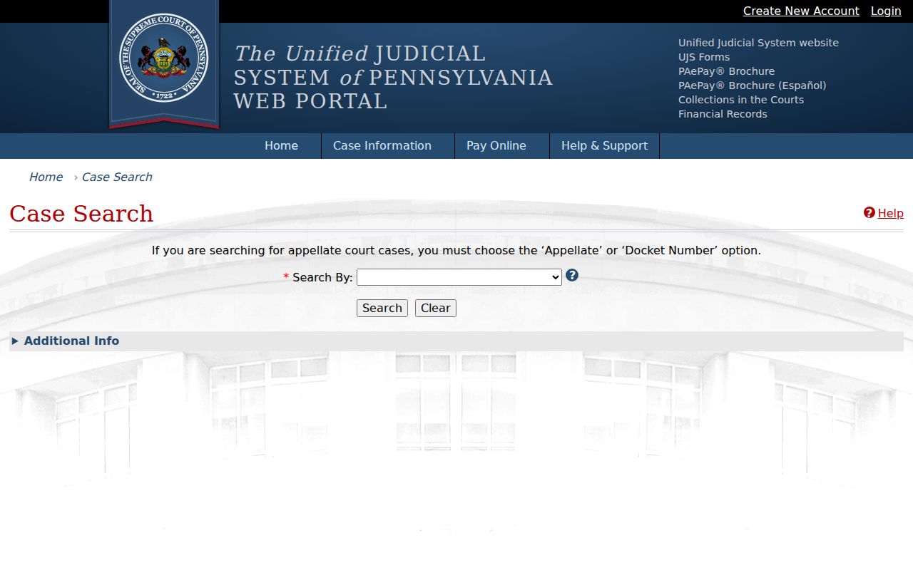 Lebanon resident lookup using Pennsylvania UJS Case Search